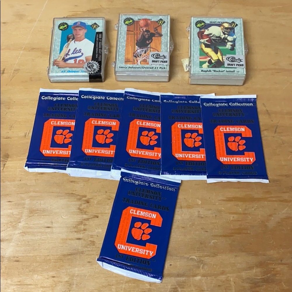 6 pack lot of Clemson university trading + classic